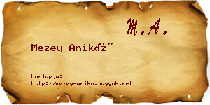 Mezey Anikó névjegykártya